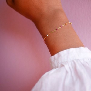 Enamel Lola Rainbow forgyldt Armbånd B66G-Rainbow